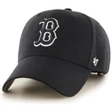schwarze-snapback-cap-mit-gebogenem-schirm-und-schwarzem-boston-red-sox-mlb-logo-von-47-brand-mvp