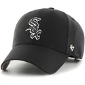 schwarze-gebogene-snapback-kappe-mit-weiss-schwarzem-logo-der-chicago-white-sox-mlb-mvp-von-47-brand