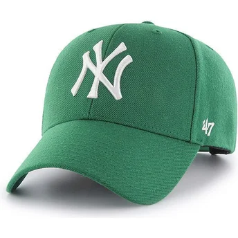 Čepice zaoblená zelená snapback New York Yankees MLB 47 Brand