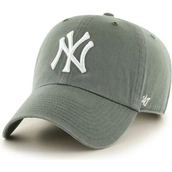 47 Brand Curved Brim New York Yankees MLB Clean Up Dark Cap grün