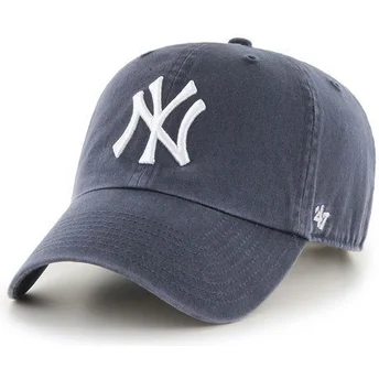 Čepice zaoblená šedá nastavitelný pásek denim New York Yankees MLB 47 Brand