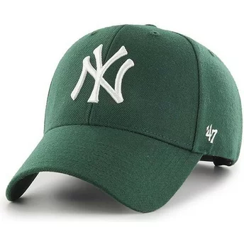 47 Brand Curved Brim New York Yankees MLB MVP Snapback Cap Dunkelgrün