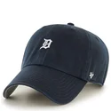 marineblaue-gebogene-kappe-mit-mini-logo-der-detroit-tigers-mlb-clean-up-von-47-brand