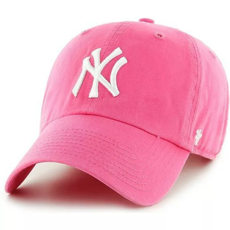 47-brand-curved-brim-new-york-yankees-mlb-clean-up-cap-pink