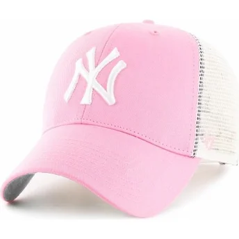 Čepice zaoblená růžová snapback New York Yankees MLB 47 Brand