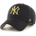 schwarze-gebogene-kappe-mit-goldenem-new-york-yankees-mlb-mvp-metallic-logo-von-47-brand