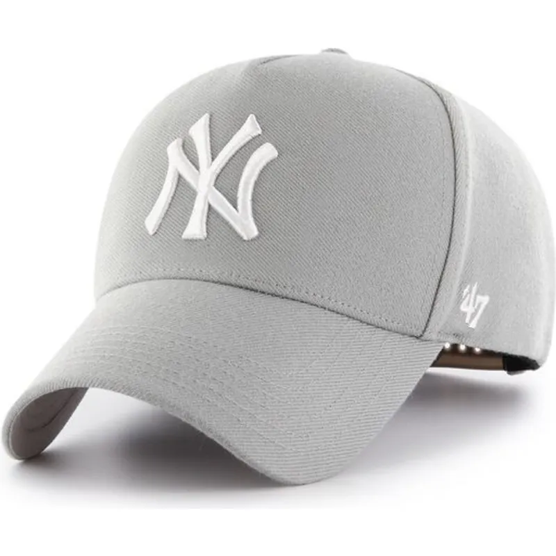 graue-snapback-kappe-mit-gebogenem-schirm-new-york-yankees-mlb-mvp-von-47-brand
