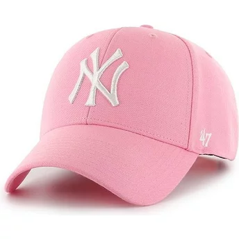47 Brand Curved Brim New York Yankees MLB MVP Snapback Cap pink