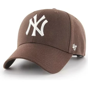 47 Brand Curved Brim New York Yankees MLB MVP Snapback Cap braun