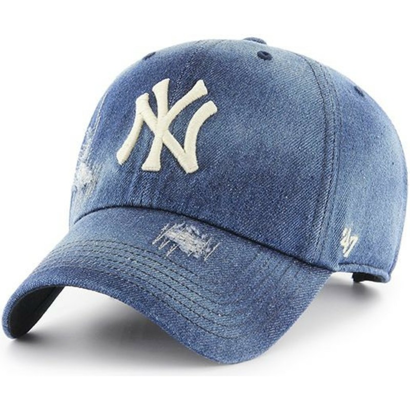 47-brand-curved-brim-new-york-yankees-mlb-clean-up-loughlin-cap-denim-marineblau