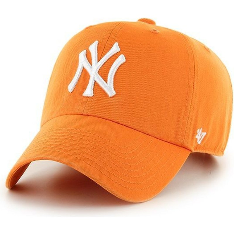47-brand-curved-brim-new-york-yankees-mlb-clean-up-bright-cap-orange