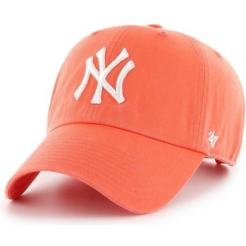 47-brand-curved-brim-new-york-yankees-mlb-clean-up-grapefruit-cap-orange