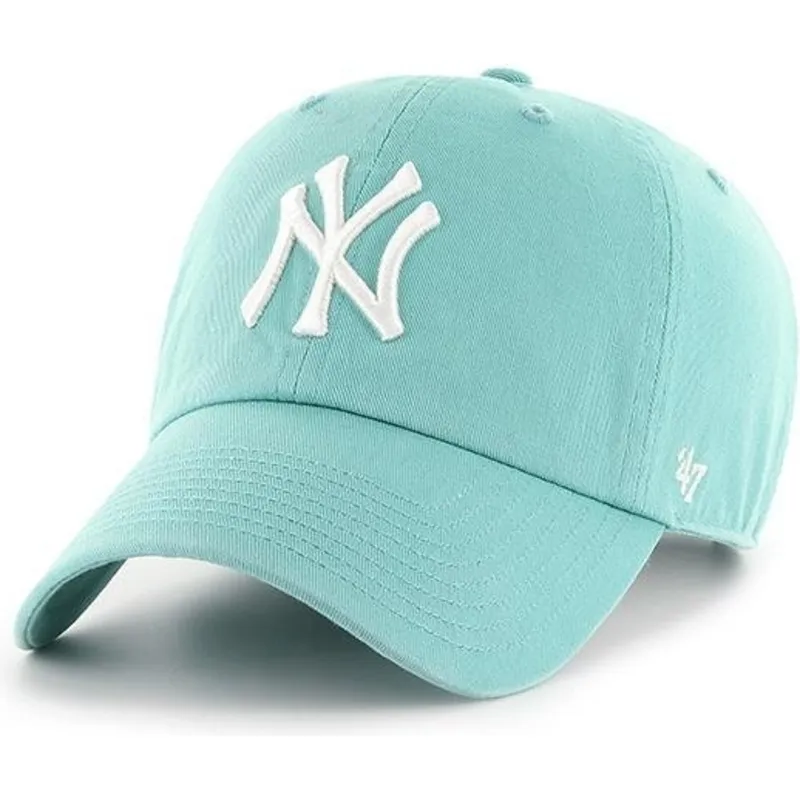 gebogene-mondblaue-kappe-von-new-york-yankees-mlb-clean-up-von-47-brand