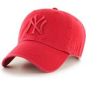 47-brand-curved-brim-rotes-logo-new-york-yankees-mlb-clean-up-cap-rot