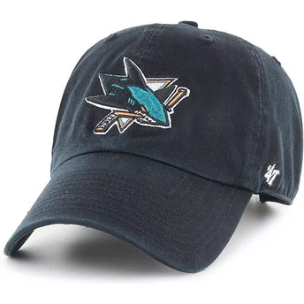 Καπέλο με καμπύλο γείσο San Jose Sharks NHL Clean Up από 47 Brand σε μαύρο χρώμα