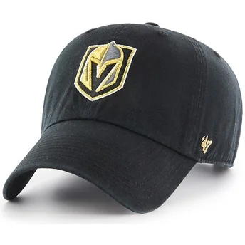 Schwarze gebogene Kappe der Vegas Golden Knights NHL Clean Up von 47 Brand