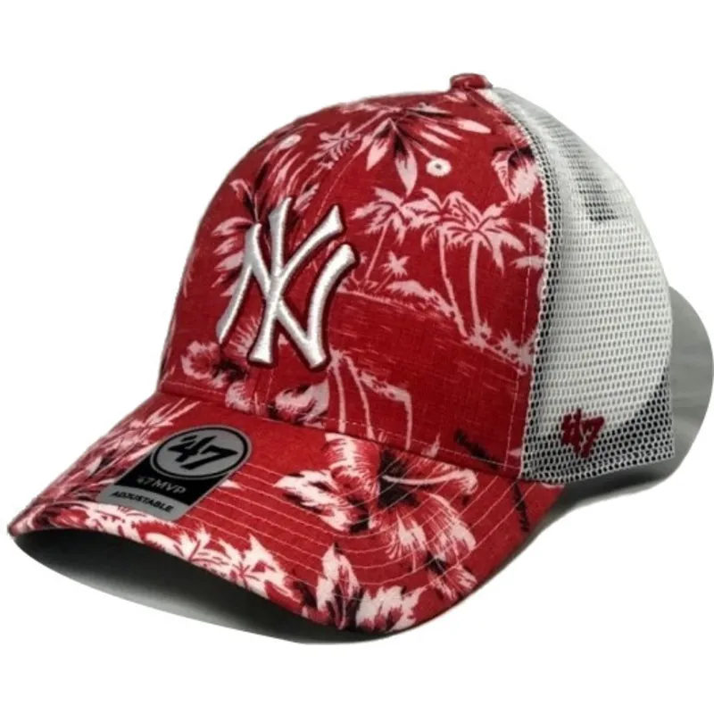 rote-new-york-yankees-mlb-mvp-south-coast-trucker-kappe-von-47-brand