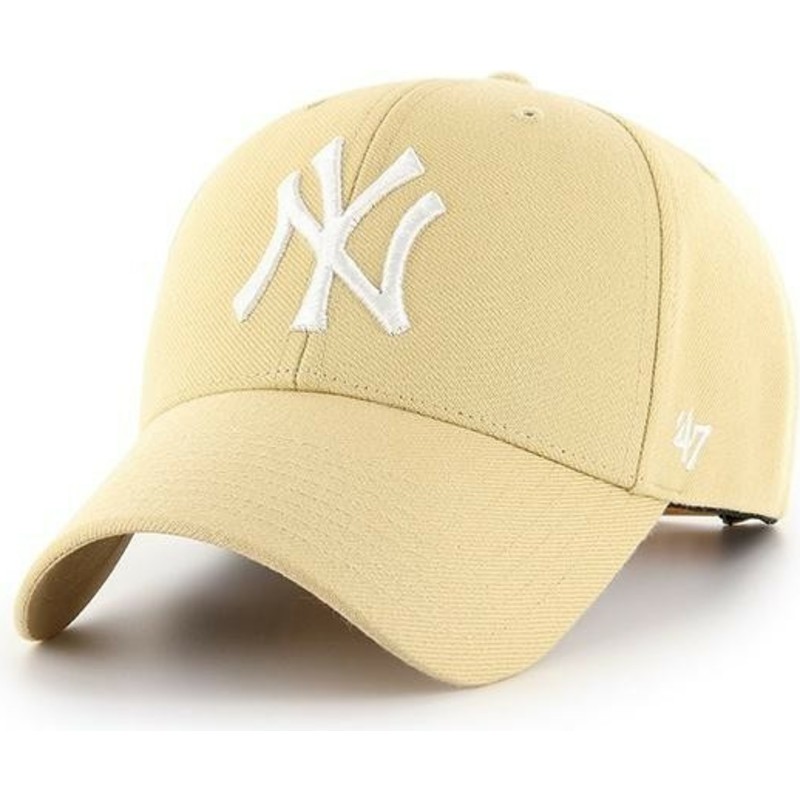 47-brand-curved-brim-new-york-yankees-mlb-mvp-light-gold-snapback-cap-gelb
