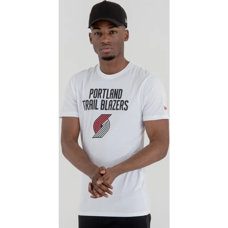 tricka-kratky-rukav-bila-portland-trail-blazers-nba-new-era