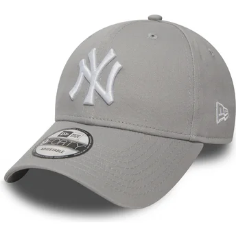 New York Yankees MLB 9FORTY Essential justerbar grå böjd keps från New Era