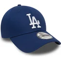 los-angeles-dodgers-mlb-39thirty-essential-blaue-gebogene-kappe-von-new-era