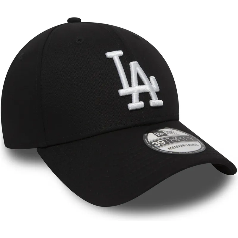schwarze-gebogene-angepasste-kappe-39thirty-essential-der-los-angeles-dodgers-mlb-von-new-era