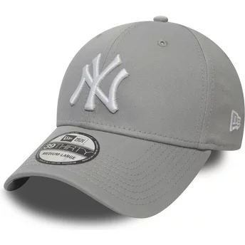 New Era Curved Brim 39THIRTY Classic New York Yankees MLB Fitted Cap grau