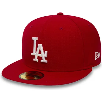 Čepice rovná červená přiléhavá 59FIFTY Essential Los Angeles Dodgers MLB New Era
