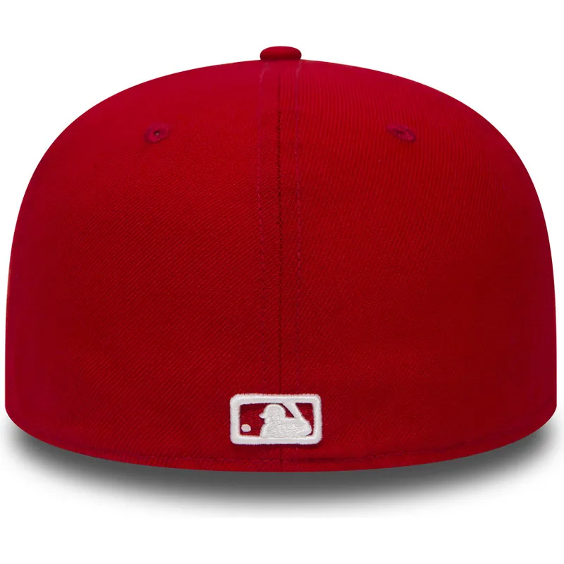 rote-anliegende-59fifty-essential-flat-cap-der-los-angeles-dodgers-mlb-von-new-era