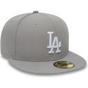 new-era-flat-brim-59fifty-essential-los-angeles-dodgers-mlb-fitted-cap-grau