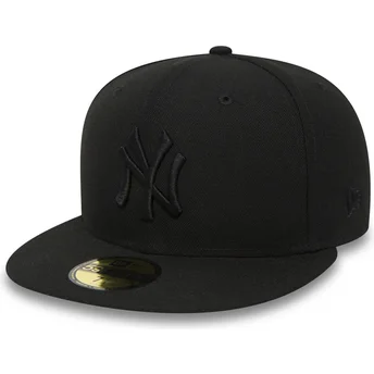 Svart platt keps justerad 59FIFTY Black on Black från New...