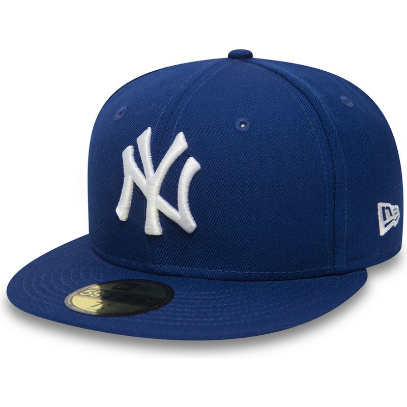 new-era-flat-brim-59fifty-essential-new-york-yankees-mlb-fitted-cap-blau