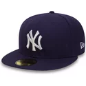 new-era-flat-brim-59fifty-essential-new-york-yankees-mlb-fitted-cap-violett