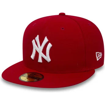 Röd platt keps justerad 59FIFTY Essential från New York...