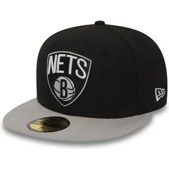 schwarze-enganliegende-59fifty-essential-flatcap-der-brooklyn-nets-nba-von-new-era