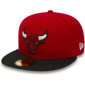 New Era Flat Brim 59FIFTY Essential Chicago Bulls NBA Fitted Cap rot