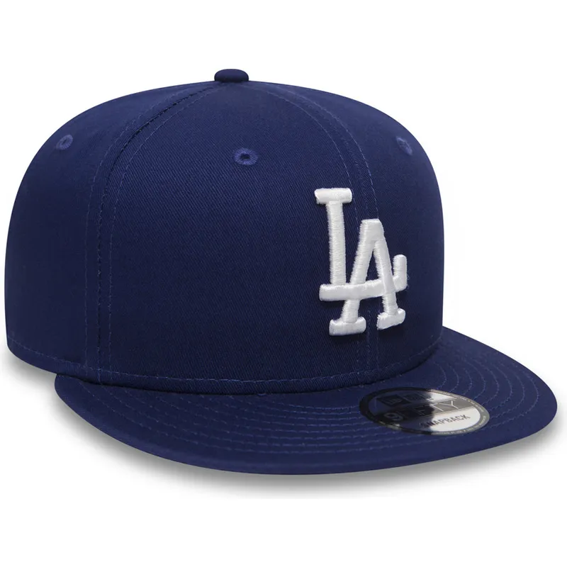 flache-blaue-verstellbare-9fifty-essential-kappe-der-los-angeles-dodgers-mlb-von-new-era