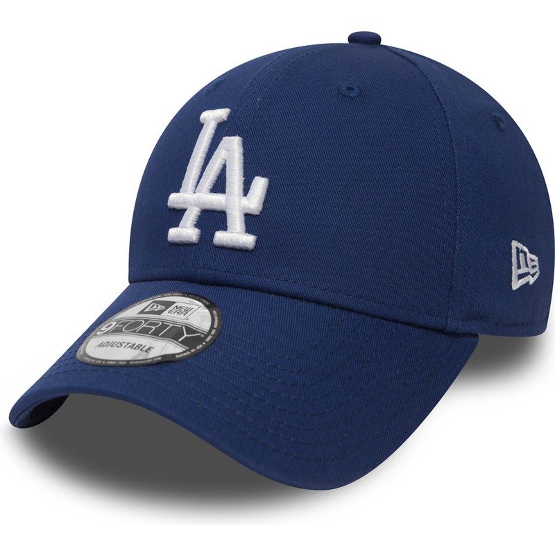 new-era-curved-brim-9forty-essential-los-angeles-dodgers-mlb-adjustable-cap-blau
