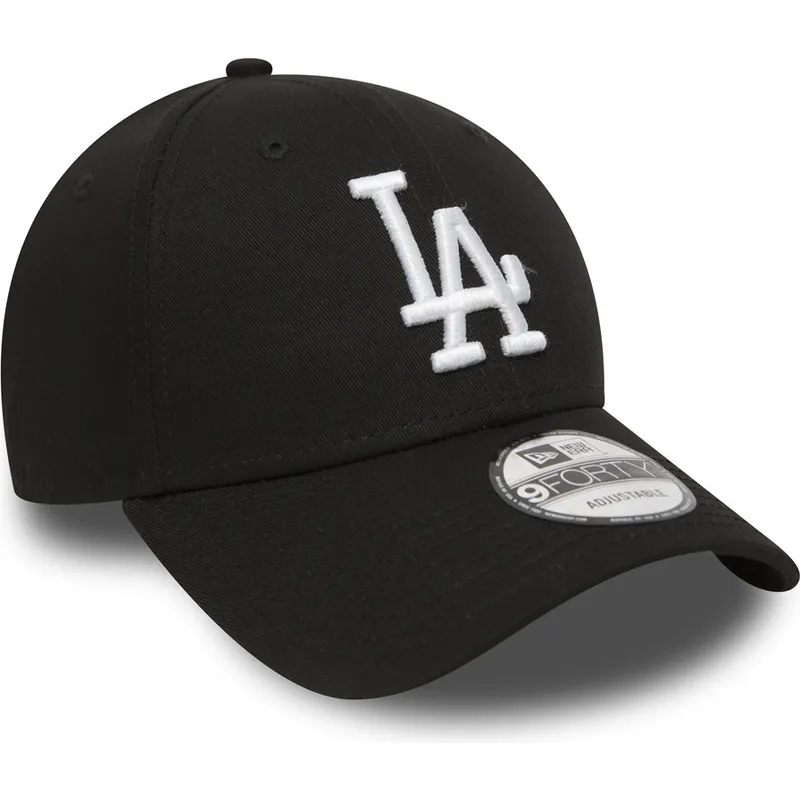 schwarze-verstellbare-curved-cap-9forty-essential-der-los-angeles-dodgers-mlb-von-new-era