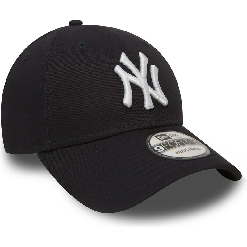 new-era-curved-brim-9forty-essential-new-york-yankees-mlb-adjustable-cap-marineblau