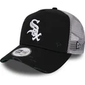schwarze-distressed-a-frame-trucker-kappe-chicago-white-sox-mlb-von-new-era