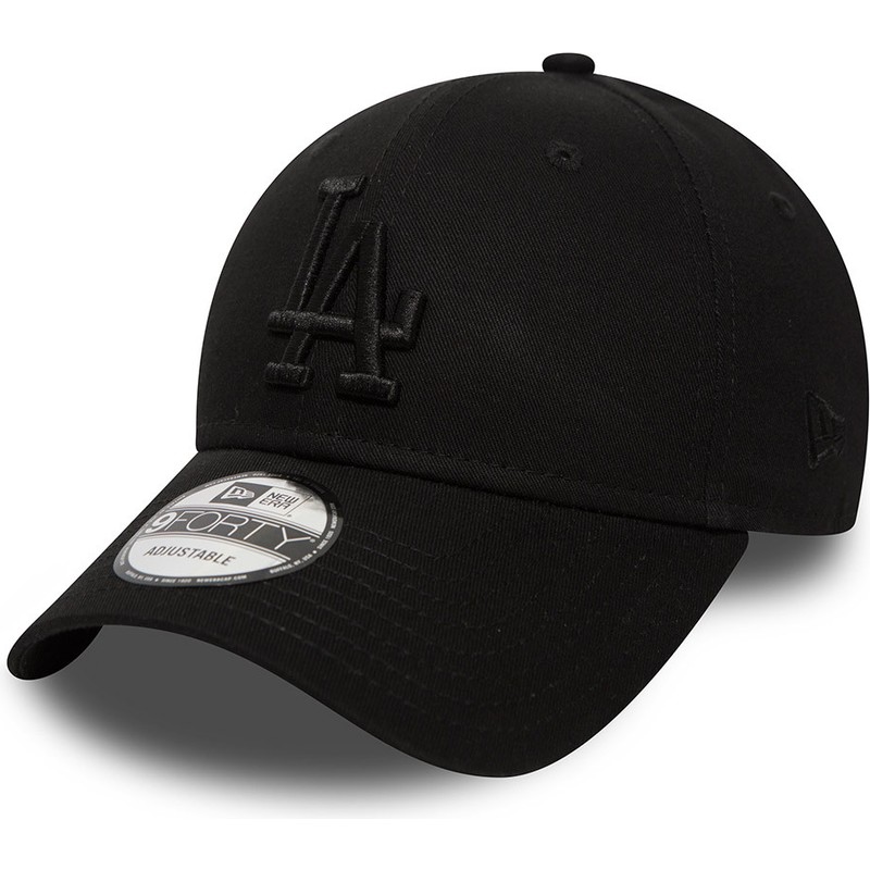 new-era-curved-brim-schwarzes-logo-9forty-essential-los-angeles-dodgers-mlb-adjustable-cap-schwarz