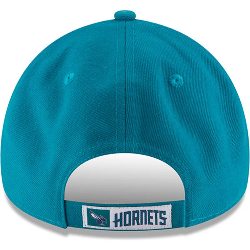 blaue-verstellbare-curved-cap-9forty-the-league-der-charlotte-hornets-nba-von-new-era