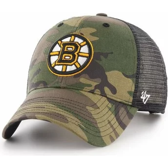 47 Brand Boston Bruins NHL MVP Branson Camouflage Trucker Hat