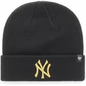 schwarze-mutze-mit-goldenem-logo-der-new-york-yankees-mlb-cuff-knit-metallic-von-47-brand