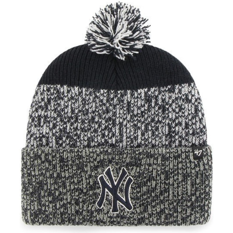 47-brand-new-york-yankees-mlb-cuff-knit-static-beanie-bommelmutze-grau-und-marineblau
