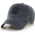 47-brand-curved-brim-schwarzes-logo-new-york-yankees-mlb-clean-up-cap-schwarz
