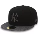 new-era-flat-brim-graues-logo-59fifty-grey-collection-new-york-yankees-mlb-fitted-cap-schwarz-mit-grauem-schirm