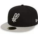 san-antonio-spurs-nba-59fifty-schwarze-und-graue-fitted-cap-von-new-era