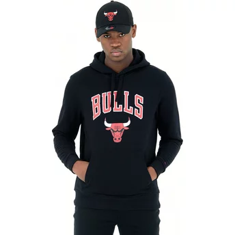 New Era Pullover Hoodie Kapuzenpullover Chicago Bulls NBA Sweatshirt schwarz